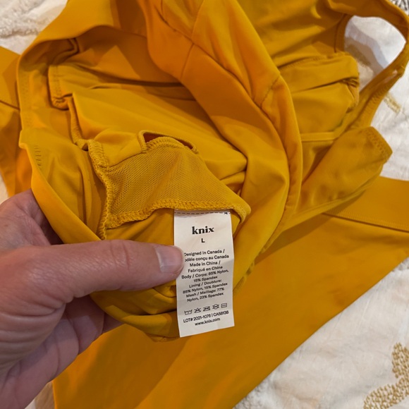 knix Golden Mustard High Neck Zip Bikini Set - Picture 9 of 11